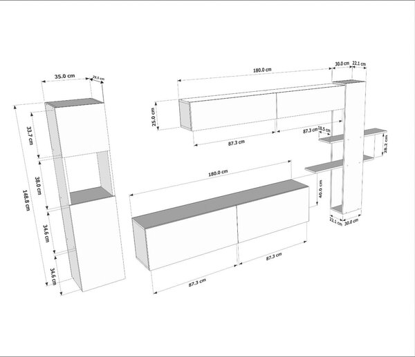 Mobilier living Maxin (alb). 1102351