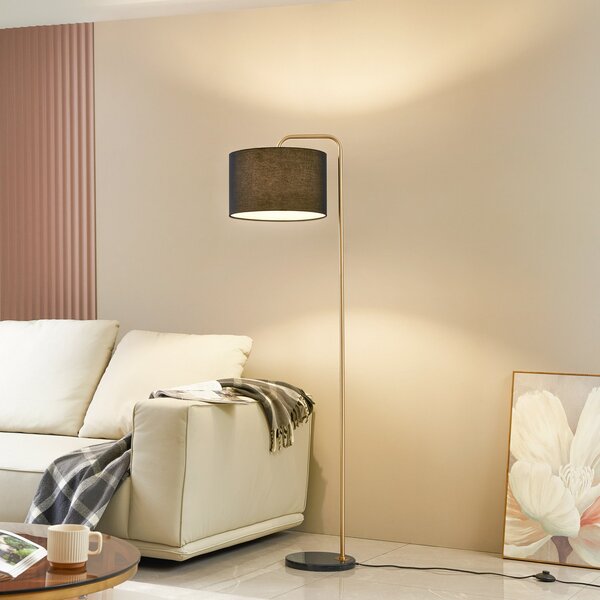 Lampadar Lindby, Hillary, Negru, Camera de zi, Țesătură / Textil, Modern