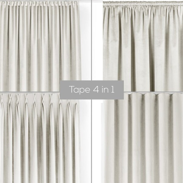 Draperie crem dimout (semi-opacă) din catifea 140x270 cm Velto – Filumi
