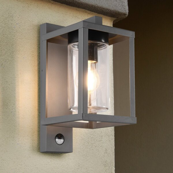 Trio Lighting Lampa de exterior Lunga cu senzor mișcare, Negru, Aluminiu, Modern