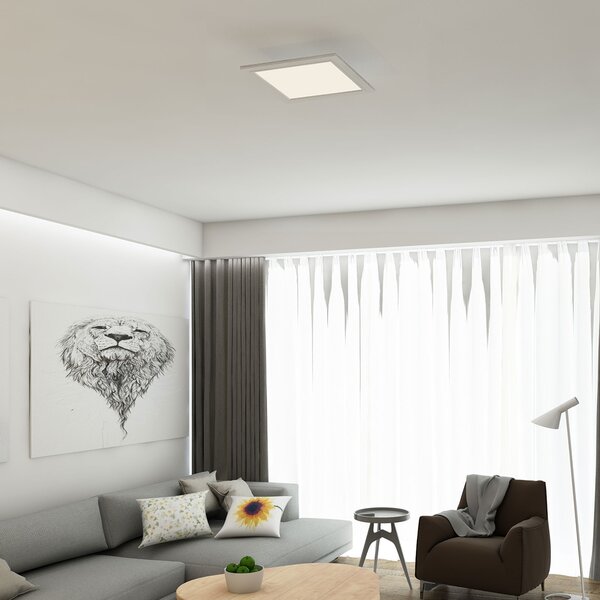 Briloner Plafonieră cu LED Piatto, senzor, 29,5 x cm, Alb, Hol, Metal, Modern