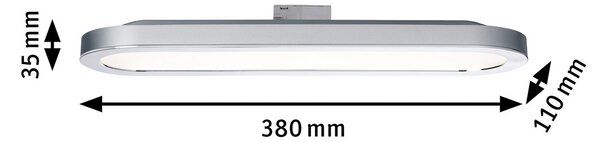 Paulmann URail Board panou LED crom mat, Gri, Camera de zi / sufragerie, Metal, Modern