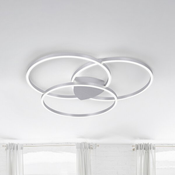 Q-Smart-Home Paul Neuhaus Q-KATE plafonieră LED, reglabil, Gri, Camera de zi / sufragerie, Metal, Modern, Plafon cu flacără multiplă