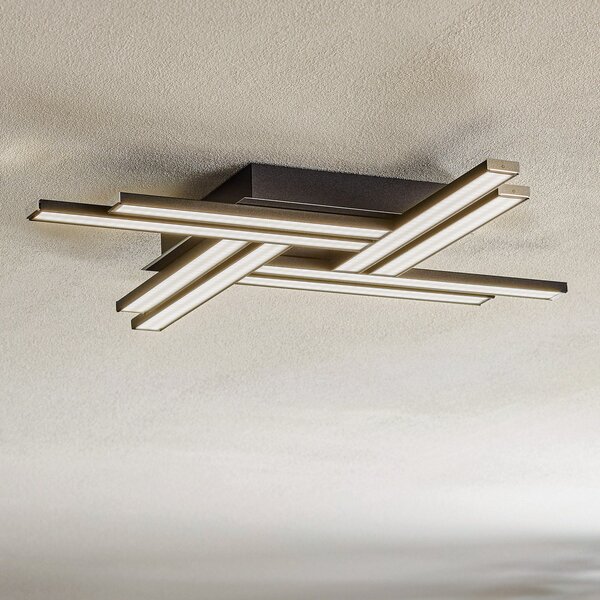 Domiluce Plafonieră LED Largo 8 becuri negru, Negru, Camera de zi / sufragerie, Metal, Modern