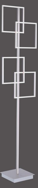 Paul Neuhaus Lampadar LED Inigo, gri, metal, CCT, dimabil, reglabil, Metalic, Camera de zi / sufragerie, Metal, Modern