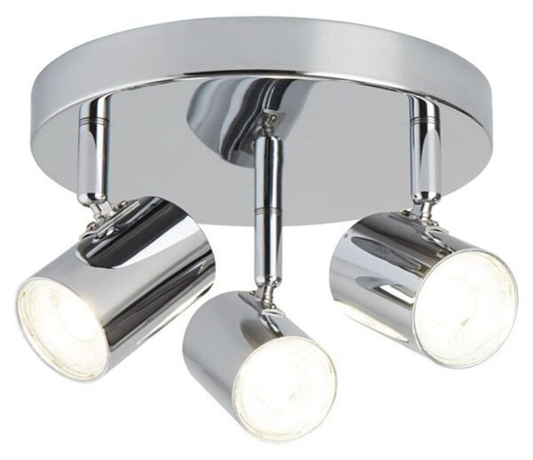 Searchlight Plafonieră LED Rollo, 3 becuri, crom, Metalic, Camera de zi / sufragerie, Metal, Modern