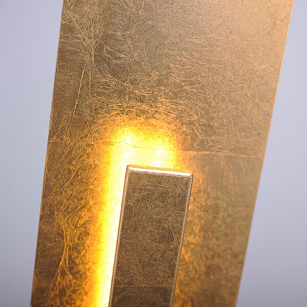 Paul Neuhaus Lampă de podea LED Nevis aspect foiță aur, Auriu / Alamă, Camera de zi / sufragerie, Metal, Modern