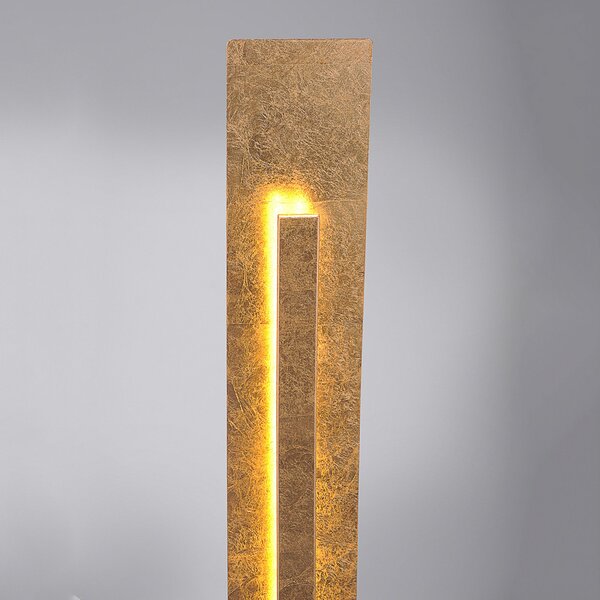 Paul Neuhaus Lampă de podea LED Nevis aspect foiță aur, Auriu / Alamă, Camera de zi / sufragerie, Metal, Modern