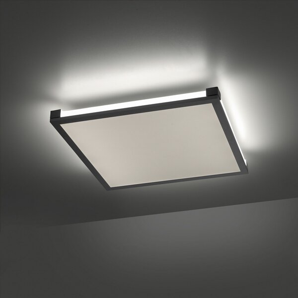 JUST LIGHT. GmbH Plafonieră LED Mario 45x45cm, dimabilă, RGBW, reglabil, Negru, Camera de zi / sufragerie, Metal, Modern