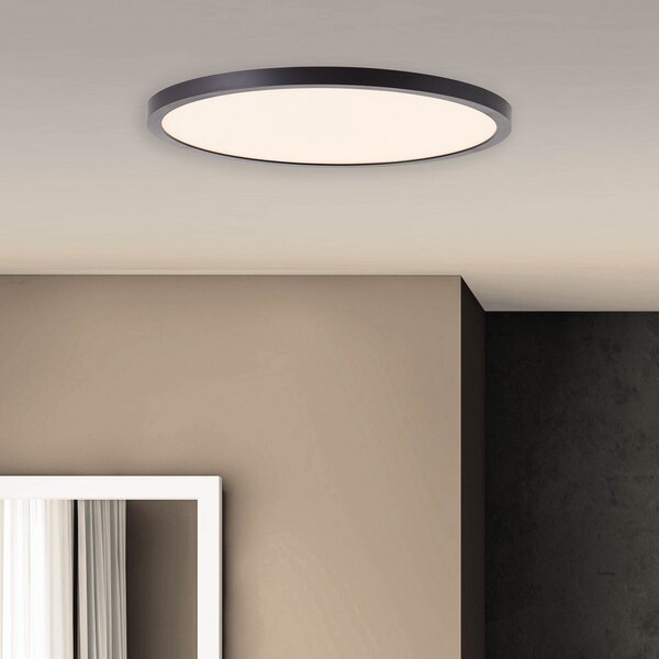 Brilliant Plafonieră cu LED Tuco, reglabilă, negru, plastic, Ø 30 cm, reglabil, Negru, Camera de zi / sufragerie, Plastic, Modern