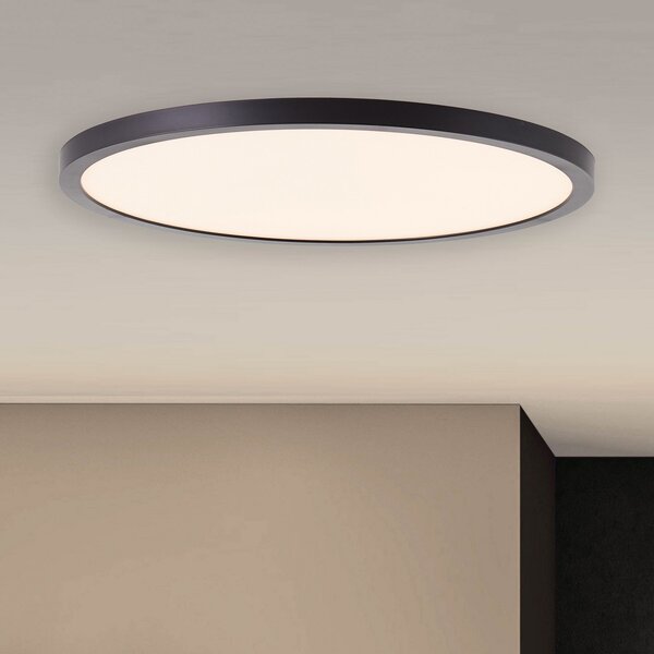 Brilliant Plafonieră cu LED Tuco, reglabilă, negru, plastic, Ø 30 cm, reglabil, Negru, Camera de zi / sufragerie, Plastic, Modern