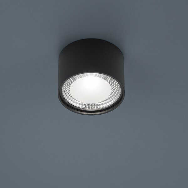 Helestra Kari plafonieră LED, rotundă negru, reglabil, Negru, Camera de zi / sufragerie, Metal, Modern