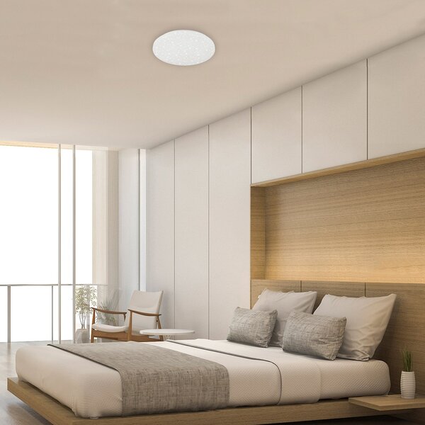 Briloner Brili Splash plafonieră LED, IP44, alb, 4.000K, Alb, Baie, Plastic