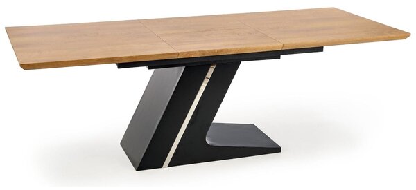 Masa extensibila FERGUSON, stejar natural/negru, 160/220x90x75 cm