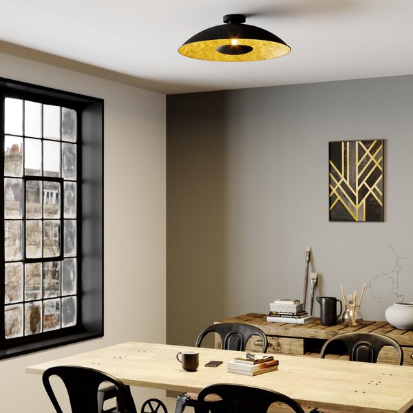 Plafoniere Lindby, Emilienne, reglabil, Negru, Camera de zi, Metal, Modern