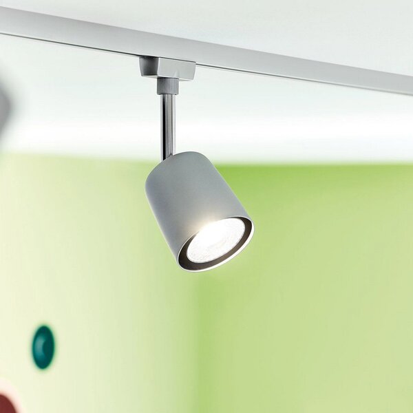 Paulmann URail Cover Spot, crom mat, reglabil, Gri, Camera de zi / sufragerie, Metal