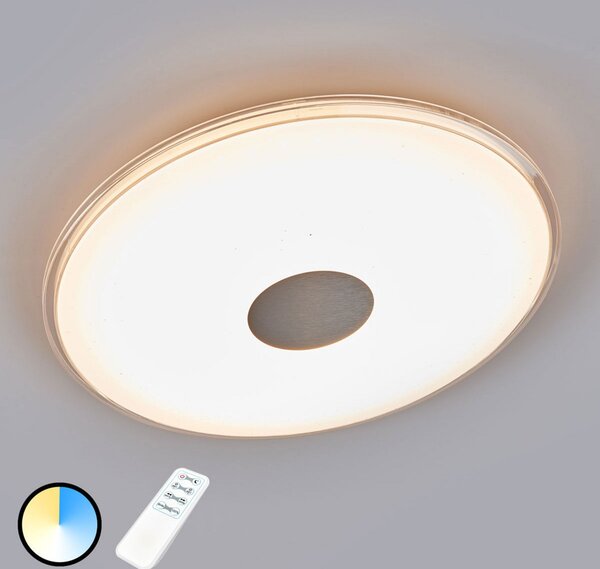 Trio Lighting Plafonieră rotundă LED Shogun sclipici, reglabil, Alb, Camera de zi / sufragerie, Plastic, Modern