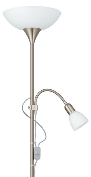 EGLO Up 2 lampadar independent cu lumină de lectură, Metalic, Camera de zi / sufragerie, Metal, Modern