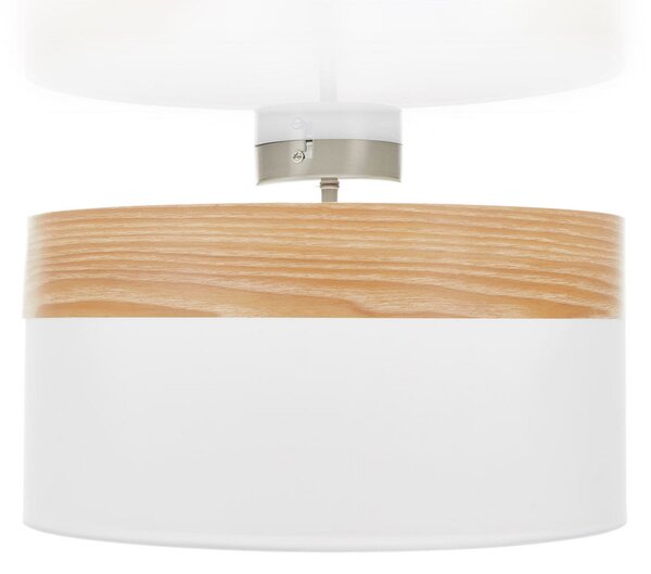 Globo Plafonieră Libba cu decor aspect de lemn, reglabil, Bej, Camera de zi / sufragerie, Țesătură / Textil, Modern
