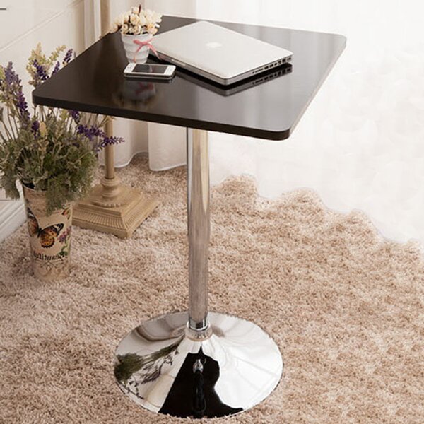 Masa de bar 2HOME Patrata, Negru, picior fix, 70cm