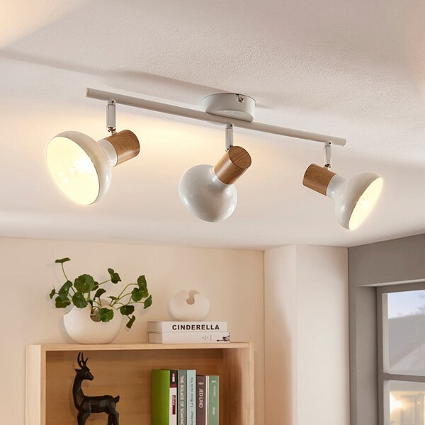 Lindby Spot de plafon Fridolin, 50cm, 3 becuri, alb, metal, reglabil, Alb, Bucătărie, Metal, Modern