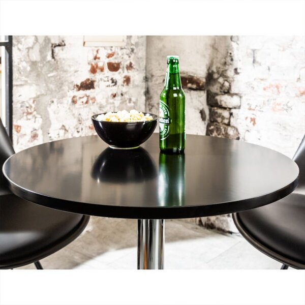 Masa de bar 2HOME rotunda, Negru, picior fix, 70cm