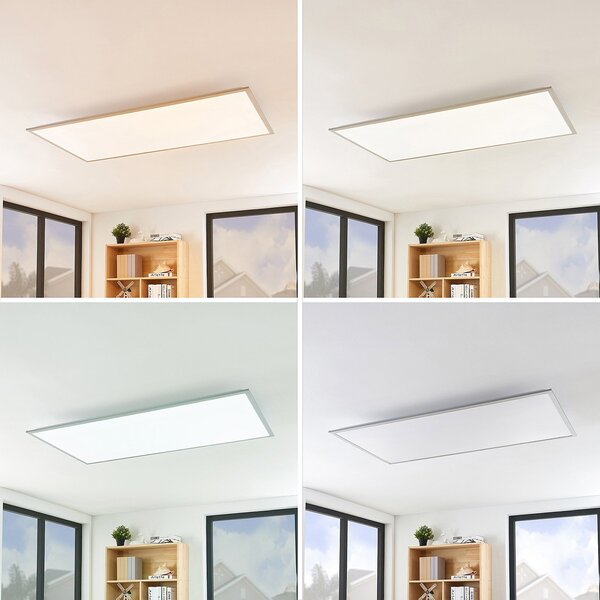 Lindby Panou LED Stenley, CCT, 120 cm x 60 cm, dimabil, reglabil, Alb, Bucătărie, Plastic, Modern