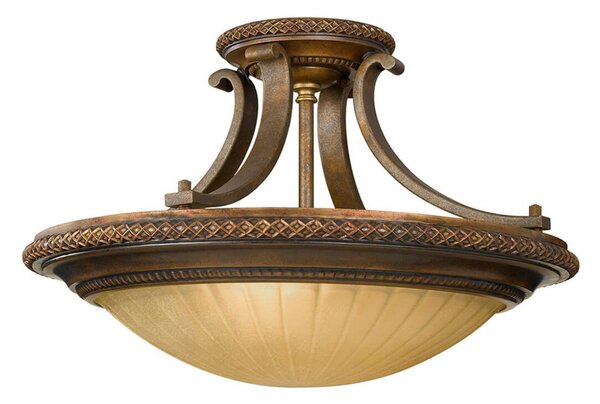 FEISS Plafonieră distanțată de tavan Kelham Hall, reglabil, Bronz / Alamă Veche, Camera de zi / sufragerie, Metal, Casă de țară / Rustic