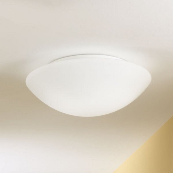 Fabas Luce Plafonieră Pandora, Ø 25 cm, sticlă, alb, reglabil, Alb, Camera de zi / sufragerie, Sticlă
