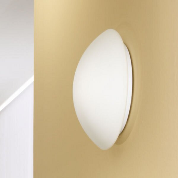 Fabas Luce Plafonieră Pandora, Ø 25 cm, sticlă, alb, reglabil, Alb, Camera de zi / sufragerie, Sticlă
