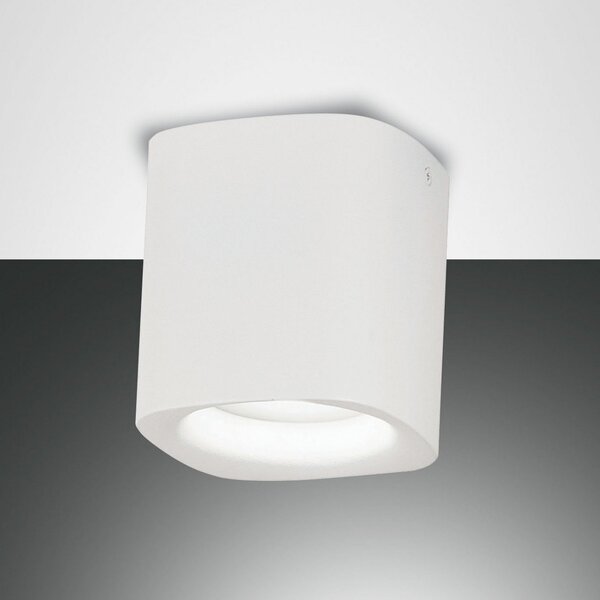Fabas Luce Plafonieră Smooth, 1 bec, alb, IP44, reglabil, Alb, Camera de zi / sufragerie, Metal, Modern