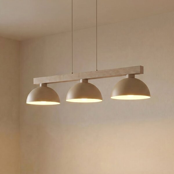 TK Lighting Lampă suspendată Oslo, culoare nisip, cu 3 becuri, lungime 118 cm, soclu E27, reglabil, Bej, Camera de zi / sufragerie, Metal, Modern