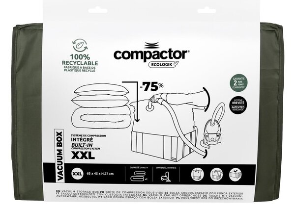 Cutie de depozitare pentru haine din material textil cu vacuum 65x45x27 cm Ecologik – Compactor