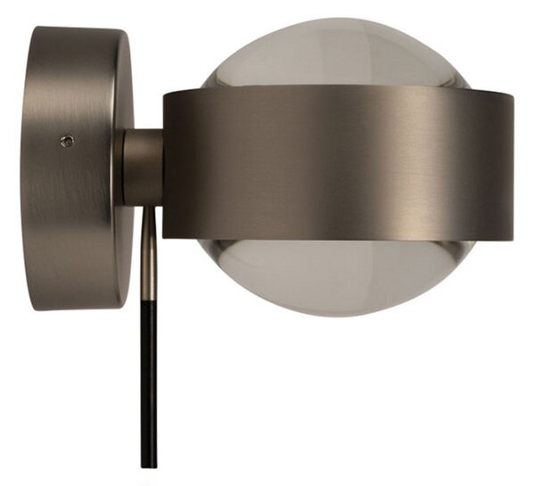 Top Light Aplică de perete Puk Wall Mini Plus, nichel mat, sticlă, rotitoare, reglabil, Gri, Hol, Metal, Modern