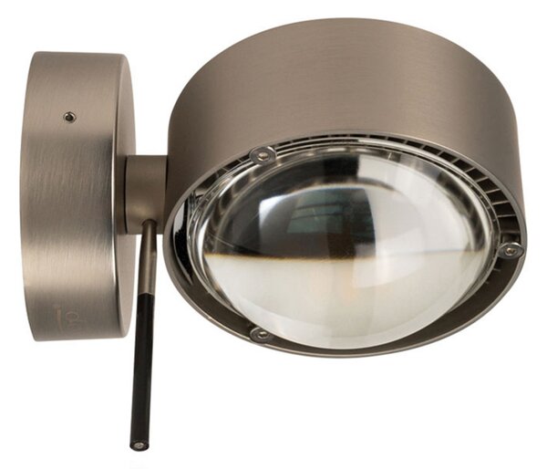 Top Light Aplică de perete Puk Wall Mini Plus, nichel mat, sticlă, rotitoare, reglabil, Gri, Hol, Metal, Modern