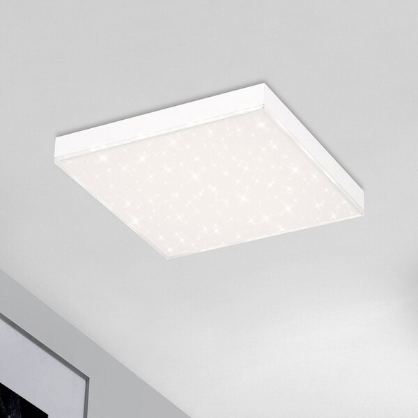 Briloner Frameless cer înstelat LED CCT, 30x30cm, reglabil, Alb, Camera de zi / sufragerie, Plastic, Modern