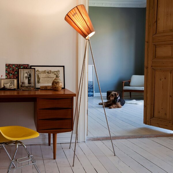 Northern Oslo Wood lampă de podea oțel/bej, reglabil, Bej, Camera de zi / sufragerie, Țesătură / Textil, Design