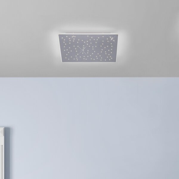Q-Smart-Home Paul Neuhaus Q-NIGHTSKY, plafonieră LED, 60x60cm, reglabil, Metalic, Camera de zi / sufragerie, Metal, Modern