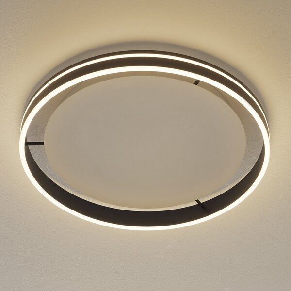 Q-Smart-Home Paul Neuhaus Q-VITO plafonieră LED 59cm antracit, reglabil, Negru, Camera de zi / sufragerie, Metal, Modern