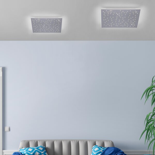 Q-Smart-Home Paul Neuhaus Q-NIGHTSKY, plafonieră LED, 60x60cm, reglabil, Metalic, Camera de zi / sufragerie, Metal, Modern