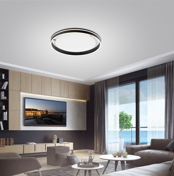Q-Smart-Home Paul Neuhaus Q-VITO plafonieră LED 79cm antracit, reglabil, Negru, Camera de zi / sufragerie, Metal, Modern