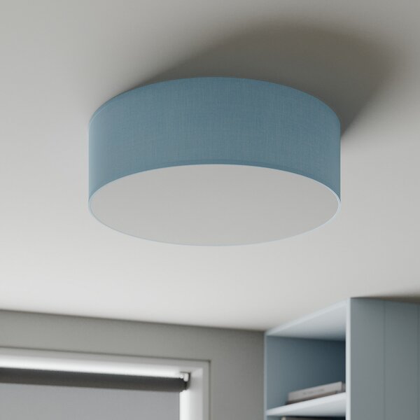 TK Lighting Plachetă Rondo, albastru, Ø 45 cm, reglabil, Albastru, dormitor, Țesătură / Textil, Modern