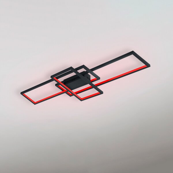 Trio Lighting WiZ Thiago plafonieră smart 104 cm, antracit, reglabil, Negru, Camera de zi / sufragerie, Metal, Modern