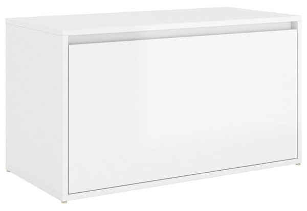 Banchetă pentru hol, alb extralucios, 80x40x45 cm, PAL