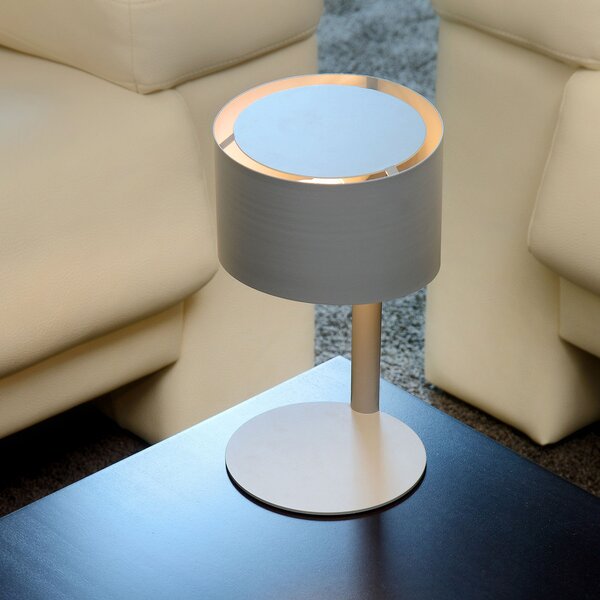 Lucide Lampă de masă Knulle din metal, gri, Gri, Camera de zi / sufragerie, Metal, Modern