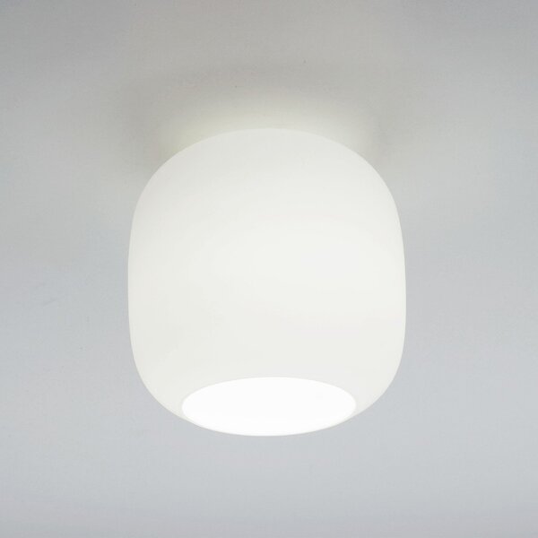 Casablanca Murea plafonieră, alb opal, Ø 25 cm, reglabil, Alb, Camera de zi / sufragerie, Sticlă, Design