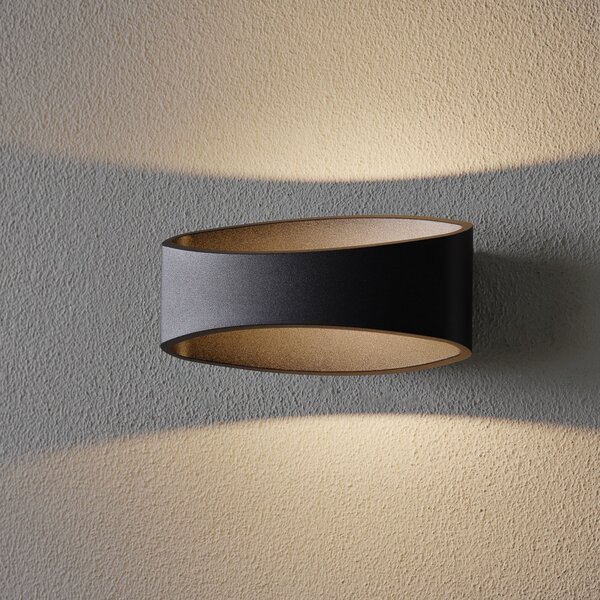 Maytoni Aplică de perete LED Trame, ovală, negru, Negru, Camera de zi / sufragerie, Metal, Modern
