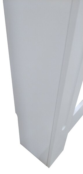 Mască calorifer ECO L 132 cm, MDF cu lamele verticale – Alb lucios / Stejar
