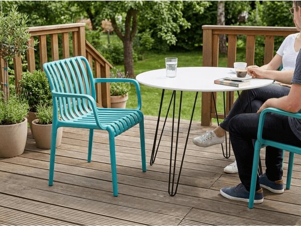 Reducere Scaun din plastic TREGO cu brate, albastru calitatea II