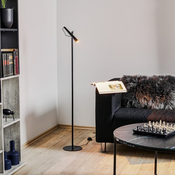 Foscarini Lampadar LED Magneto, negru, Negru, Camera de zi / sufragerie, Metal, Design